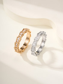 Bulgari full diamond snake bone ring-3756  